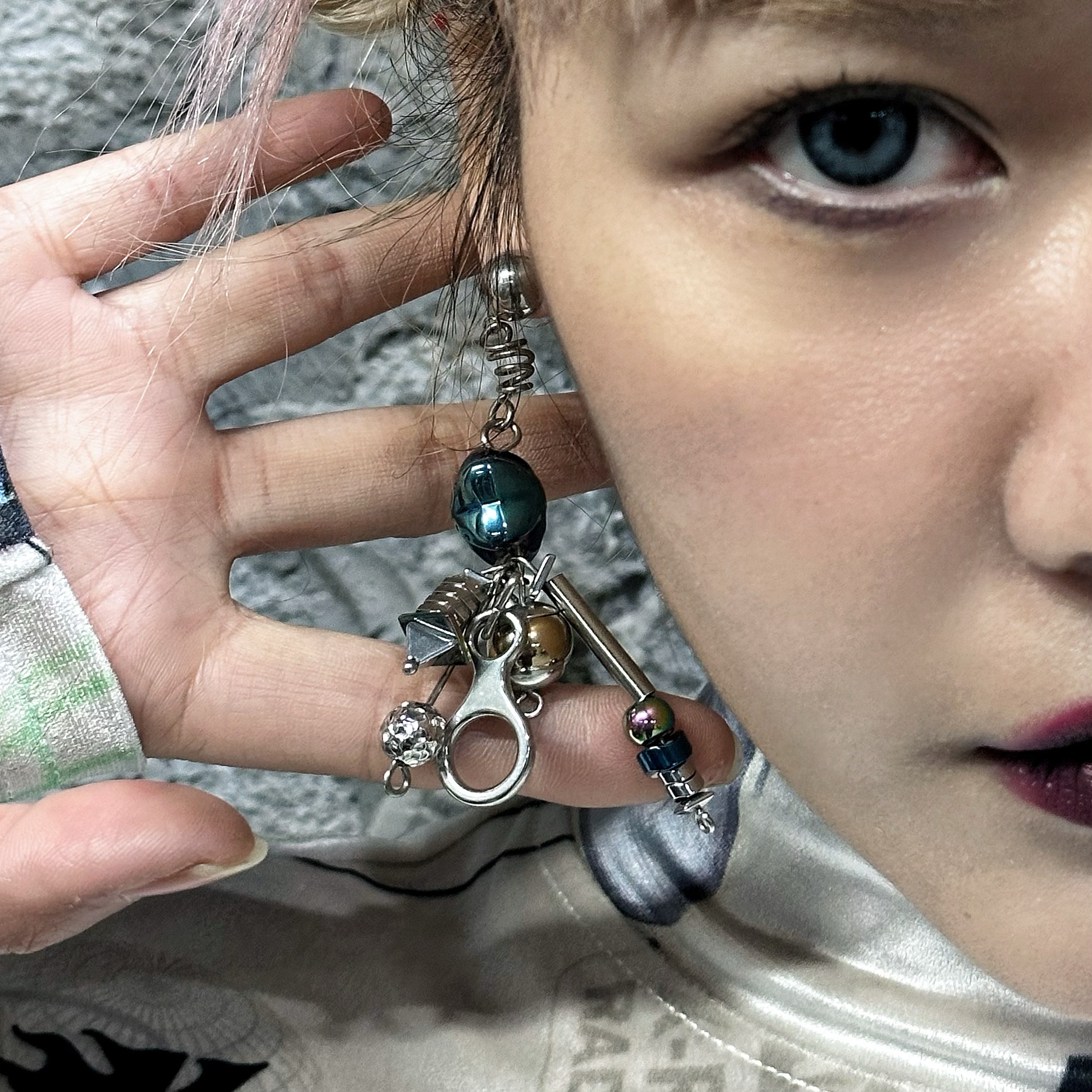 Blue Star Drop Earrings