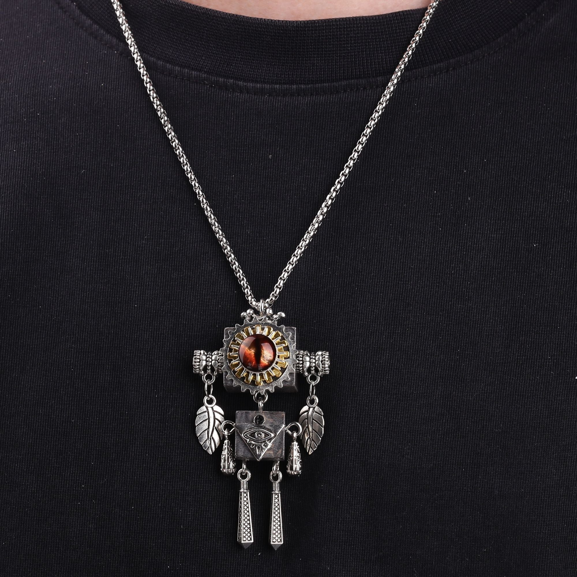 Collier en acier inoxydable avec chaîne cubaine