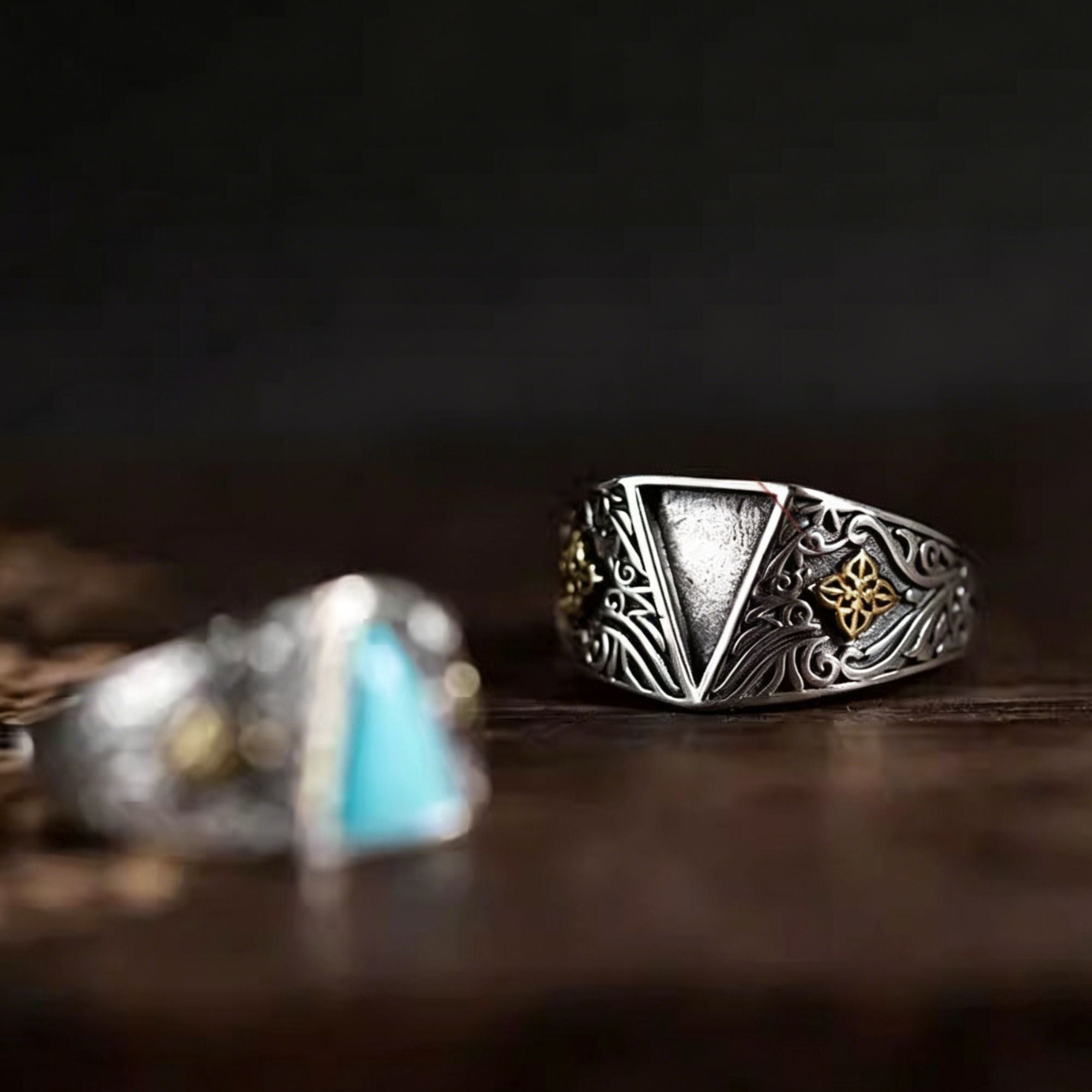 Anillo de acero inoxidable con forma de cuerpo 3D