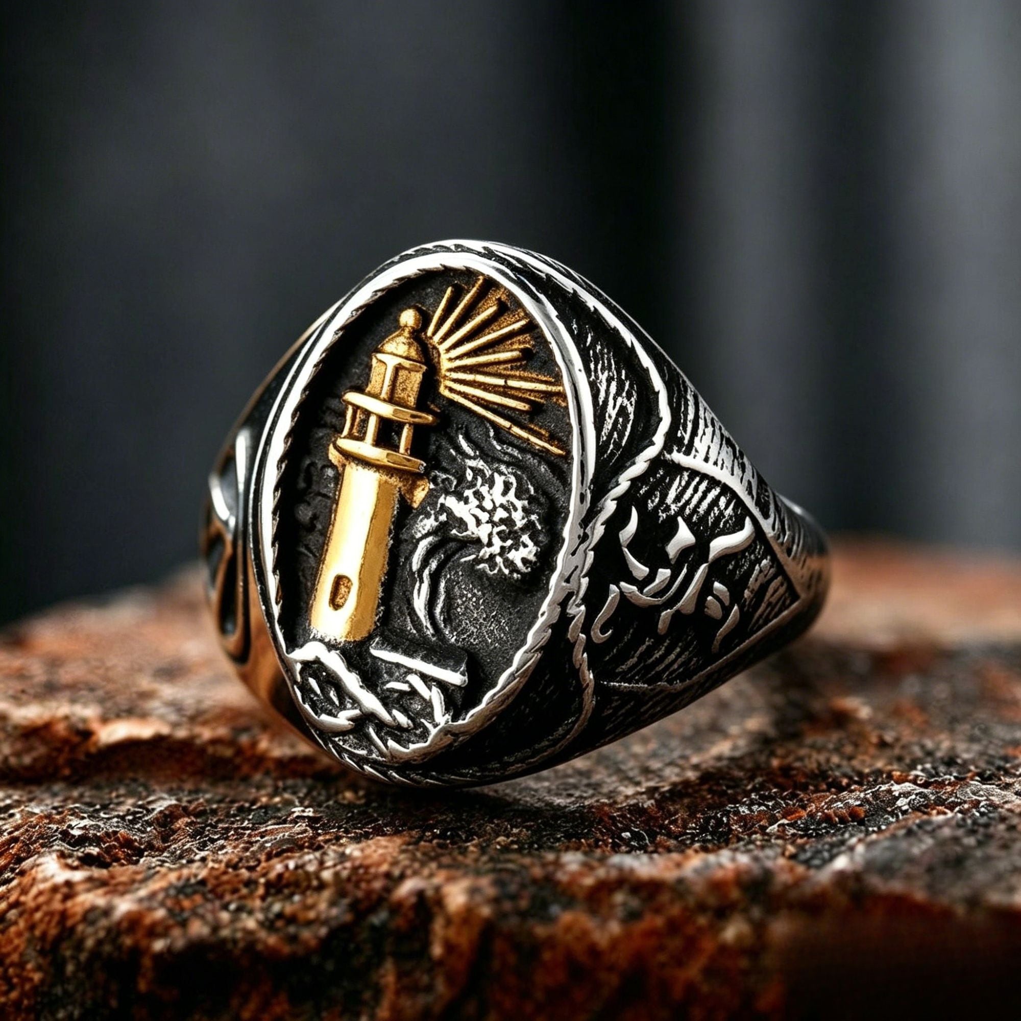 Lighthouse Stainless Steel Ring