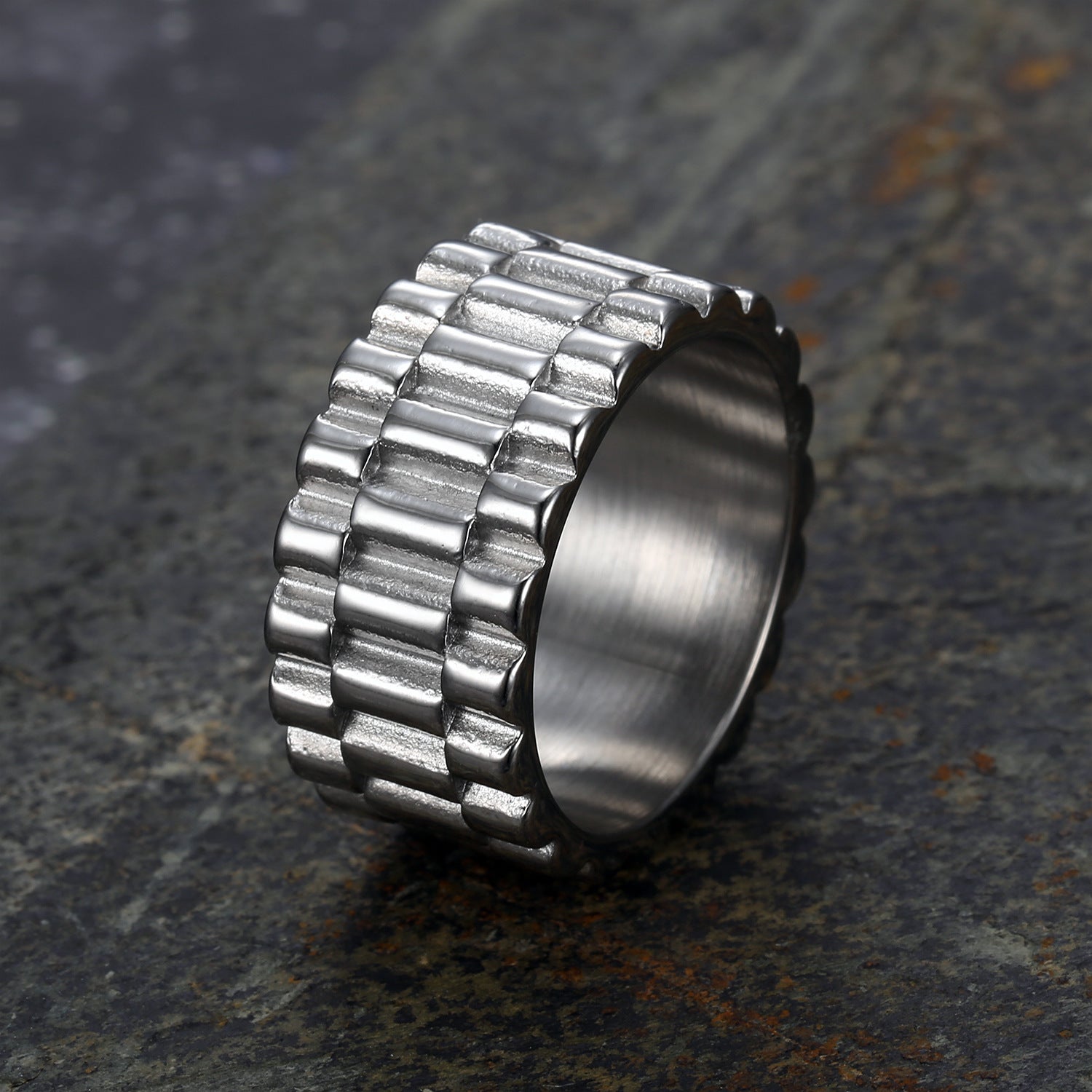 Car Tire Stainless Steel Ring-Vrafi Jewelry