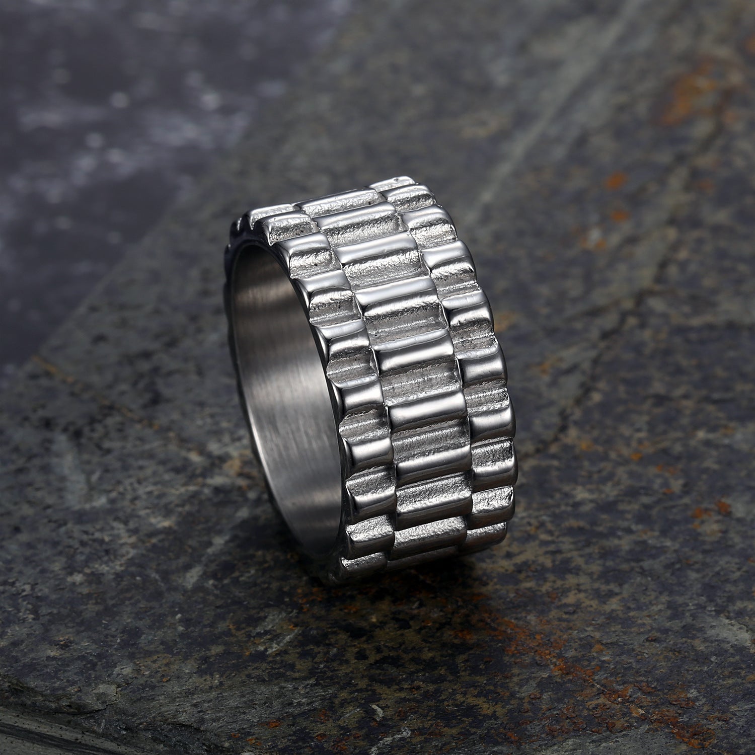 Car Tire Stainless Steel Ring-Vrafi Jewelry