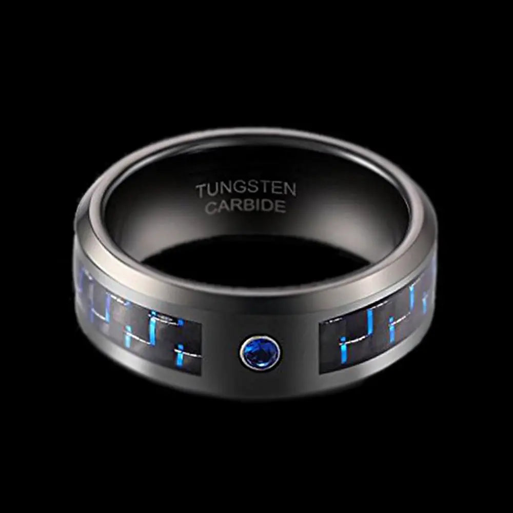 Carbon Fiber Inlay Tungsten Carbide Ring ZJJ