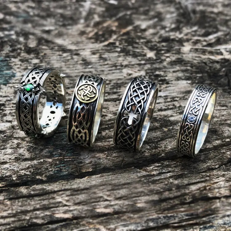 Celtic Cutout Cross Silver Ring - Vrafi Jewelry