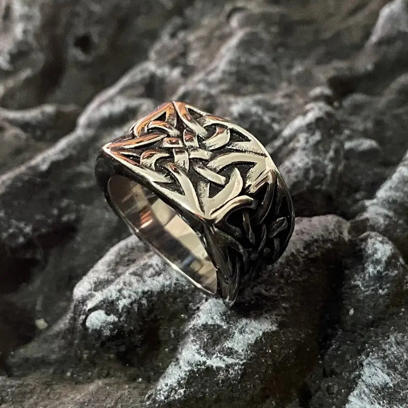 Celtic Knot Stainless Steel Band Ring - Vrafi Jewelry