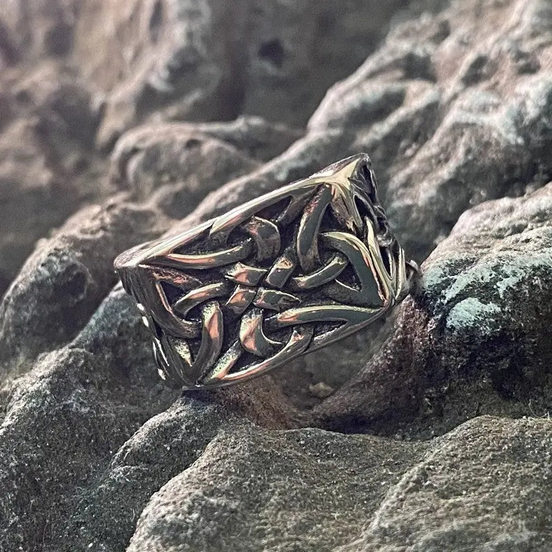 Celtic Knot Stainless Steel Band Ring - Vrafi Jewelry