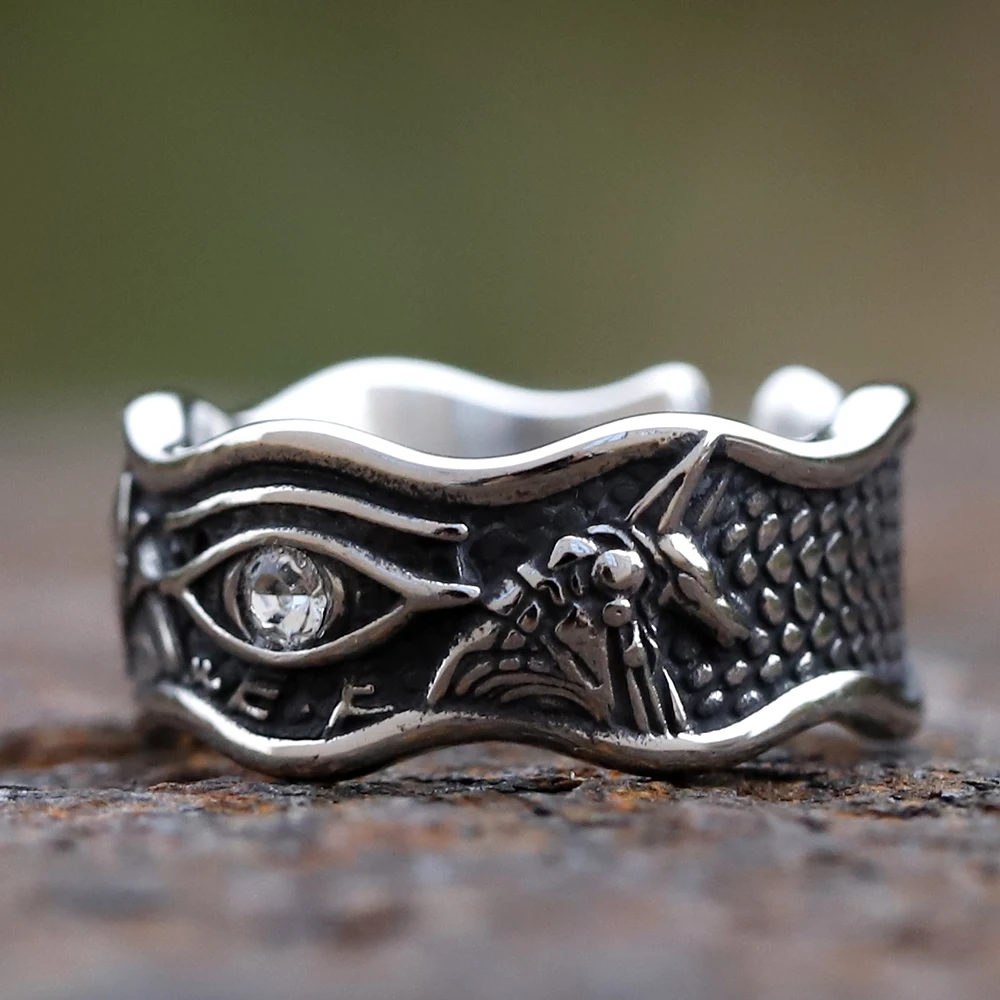 Anello in acciaio inossidabile a forma di corpo 3D