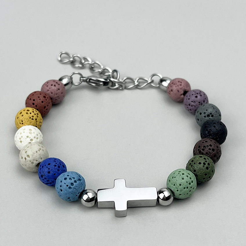 Bracelet Perlé Acier Inoxydable Albâtre
