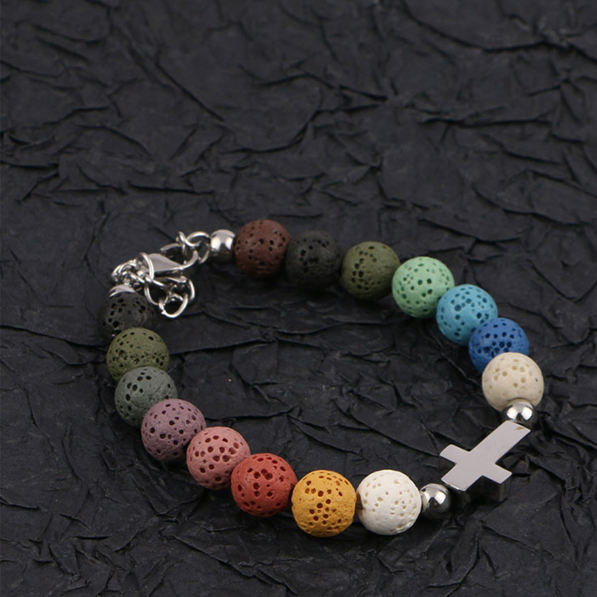Bracelet Perlé Acier Inoxydable Albâtre