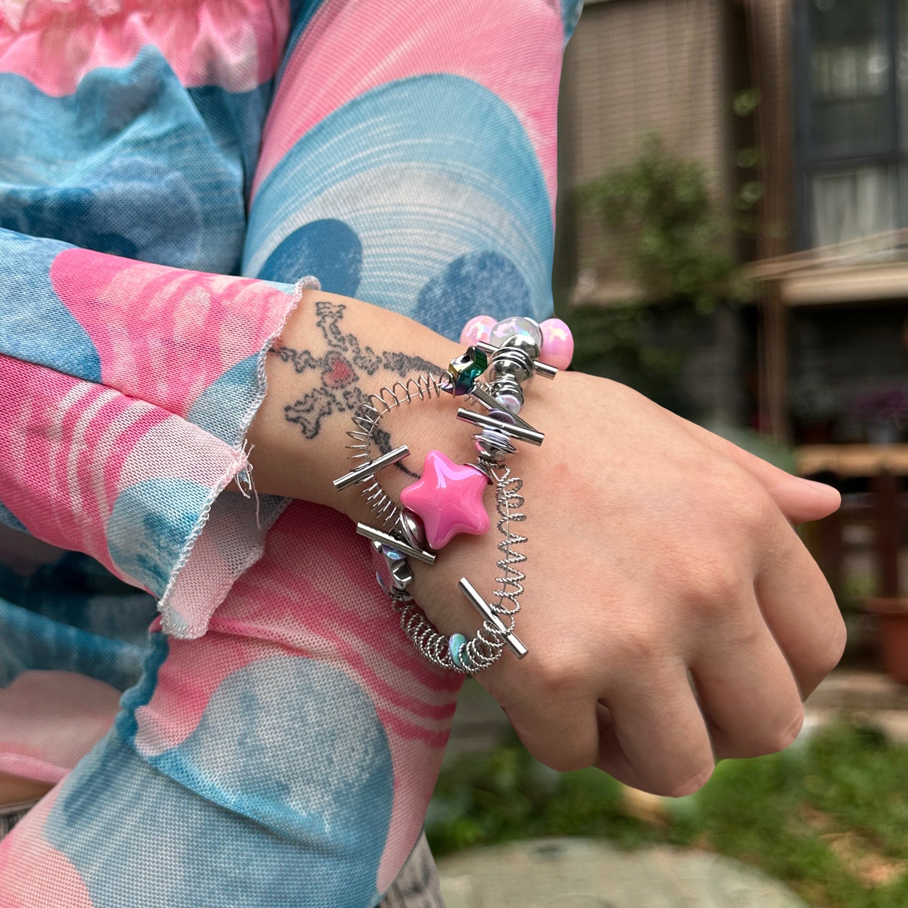 Colorful Star Hand-Beaded Bracelet