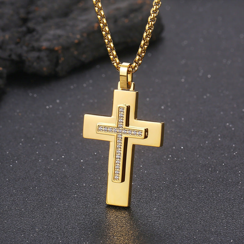 Diamond Cross Stainless Steel Pendant - VRAFI