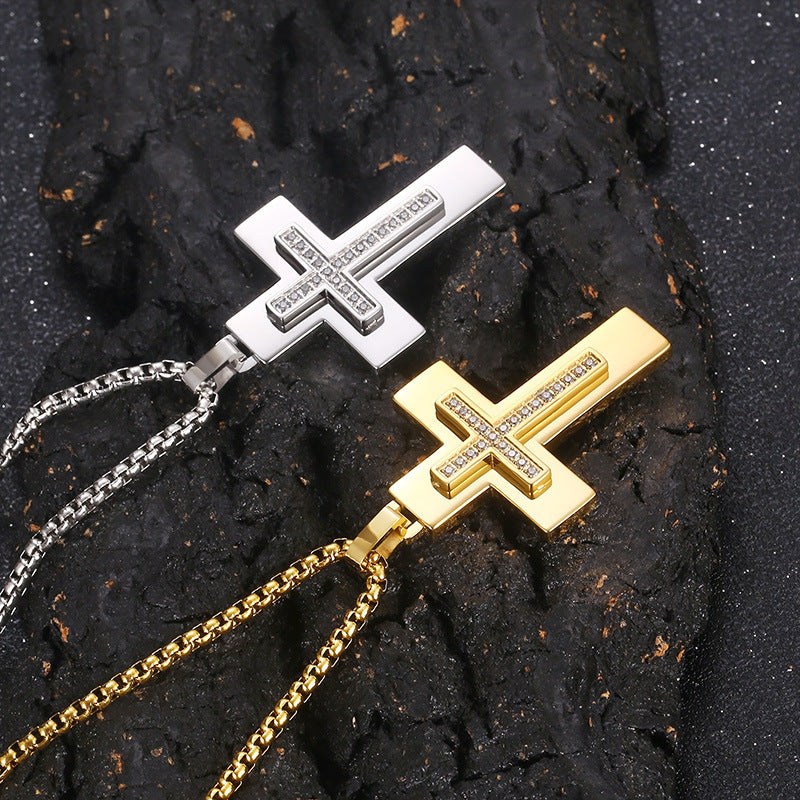 Diamond Cross Stainless Steel Pendant - VRAFI