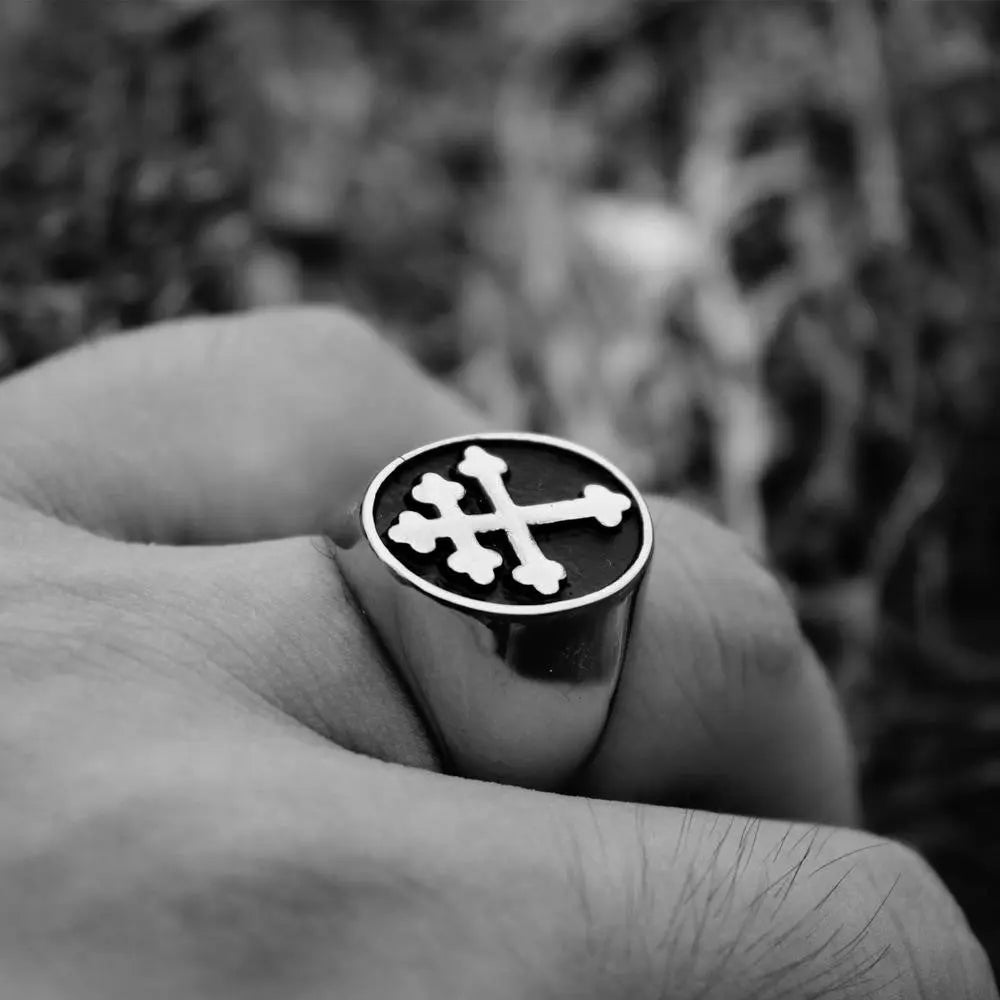 Cross of Lorraine Signet Ring - Vrafi Jewelry