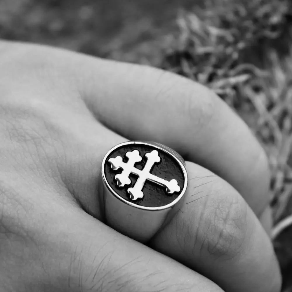 Cross of Lorraine Signet Ring - Vrafi Jewelry