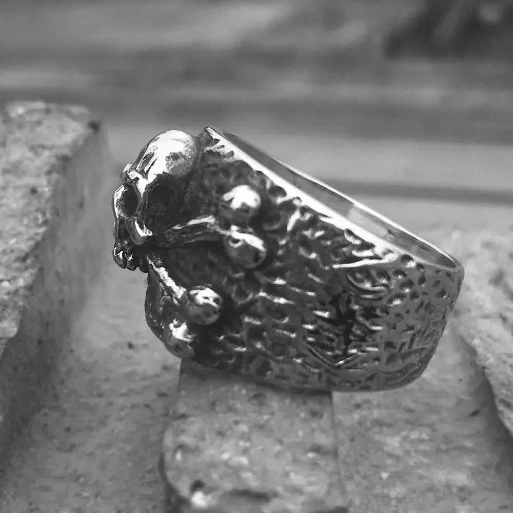 Crossbones Pirate Stainless Steel Skull Ring - Vrafi Jewelry