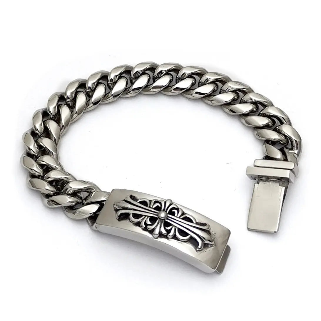 Cuban Link Cross Clasp Stainless Steel Bracelet VRAFI