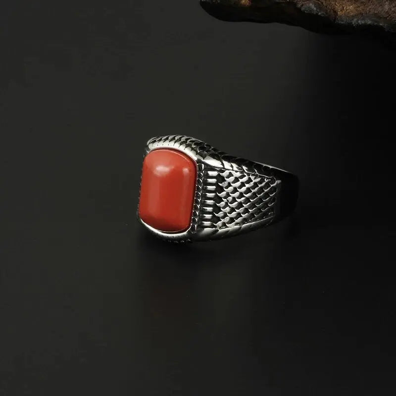 Cushion Ruby Stainless Steel Ring VRAFI
