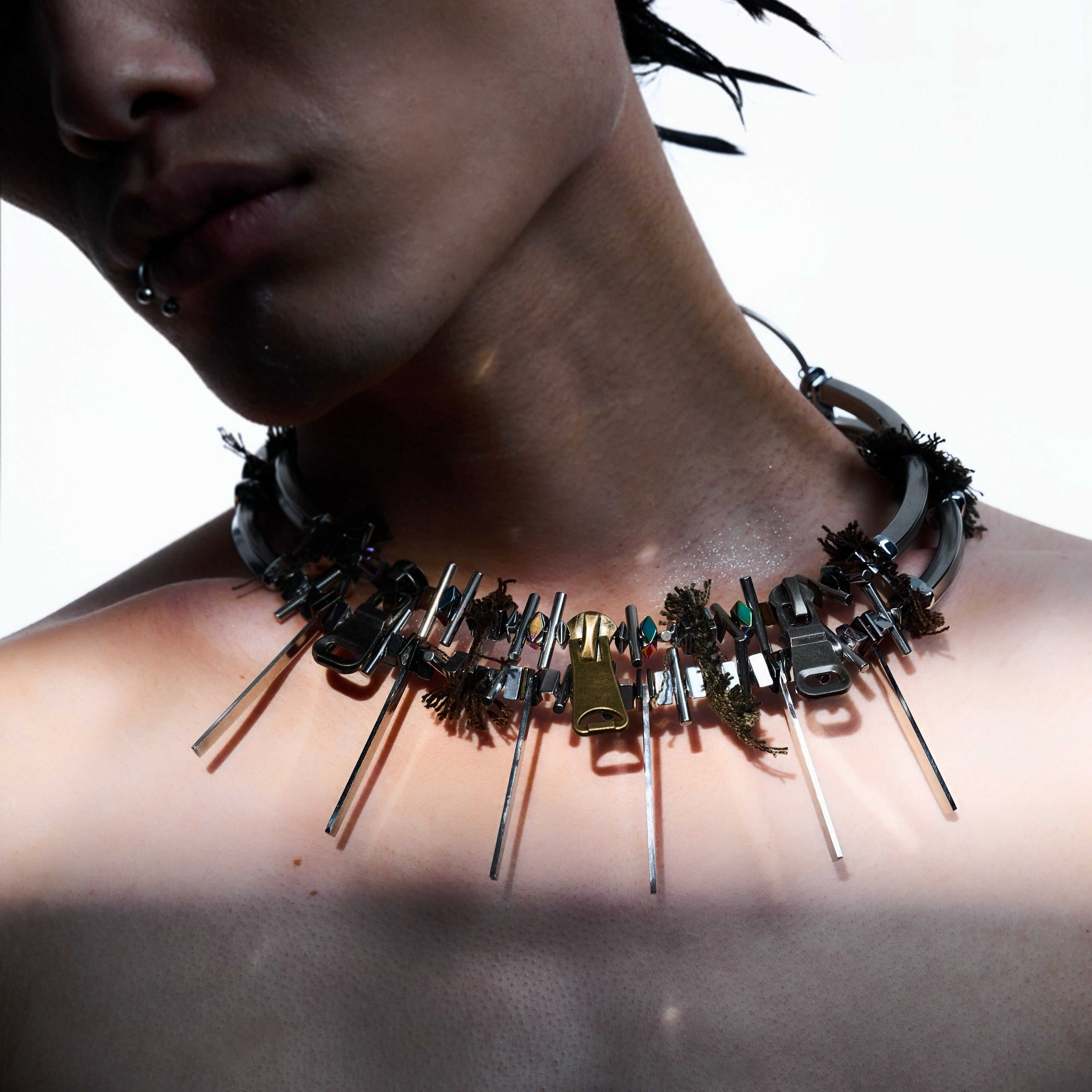 Double-Layer Mechanical Zipper Necklace