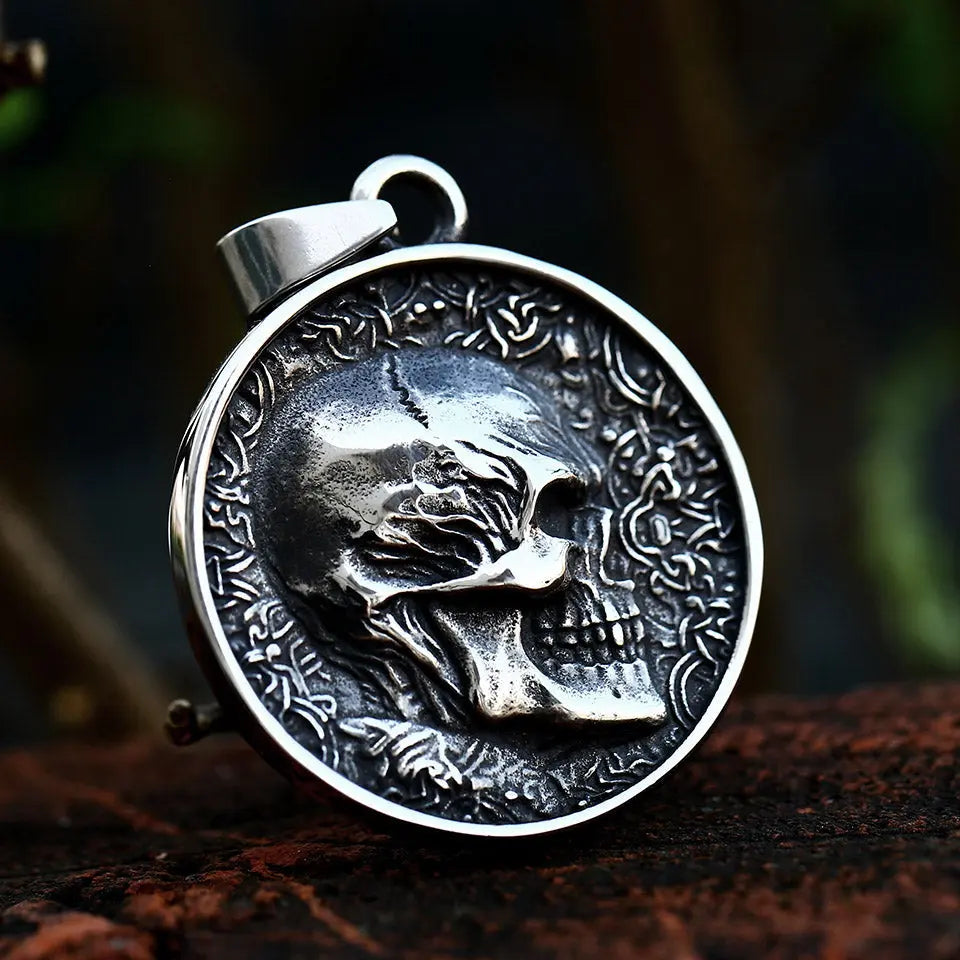 Double-Sided 3D Skull Stainless Steel Pendant VRAFI