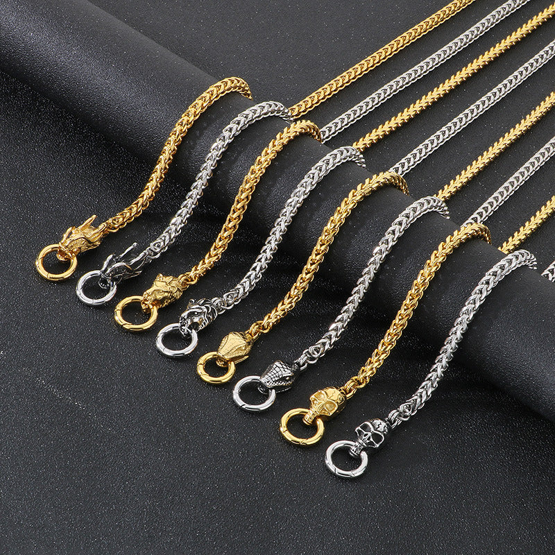 Alabaster-Edelstahl-Perlenarmband