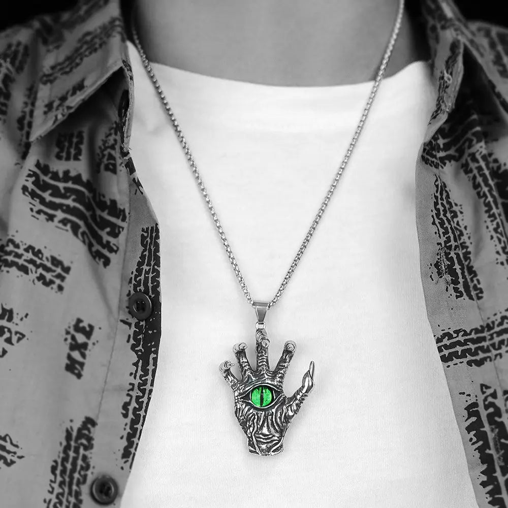 Eyeball Demon Hand Stainless Steel Pendant VRAFI