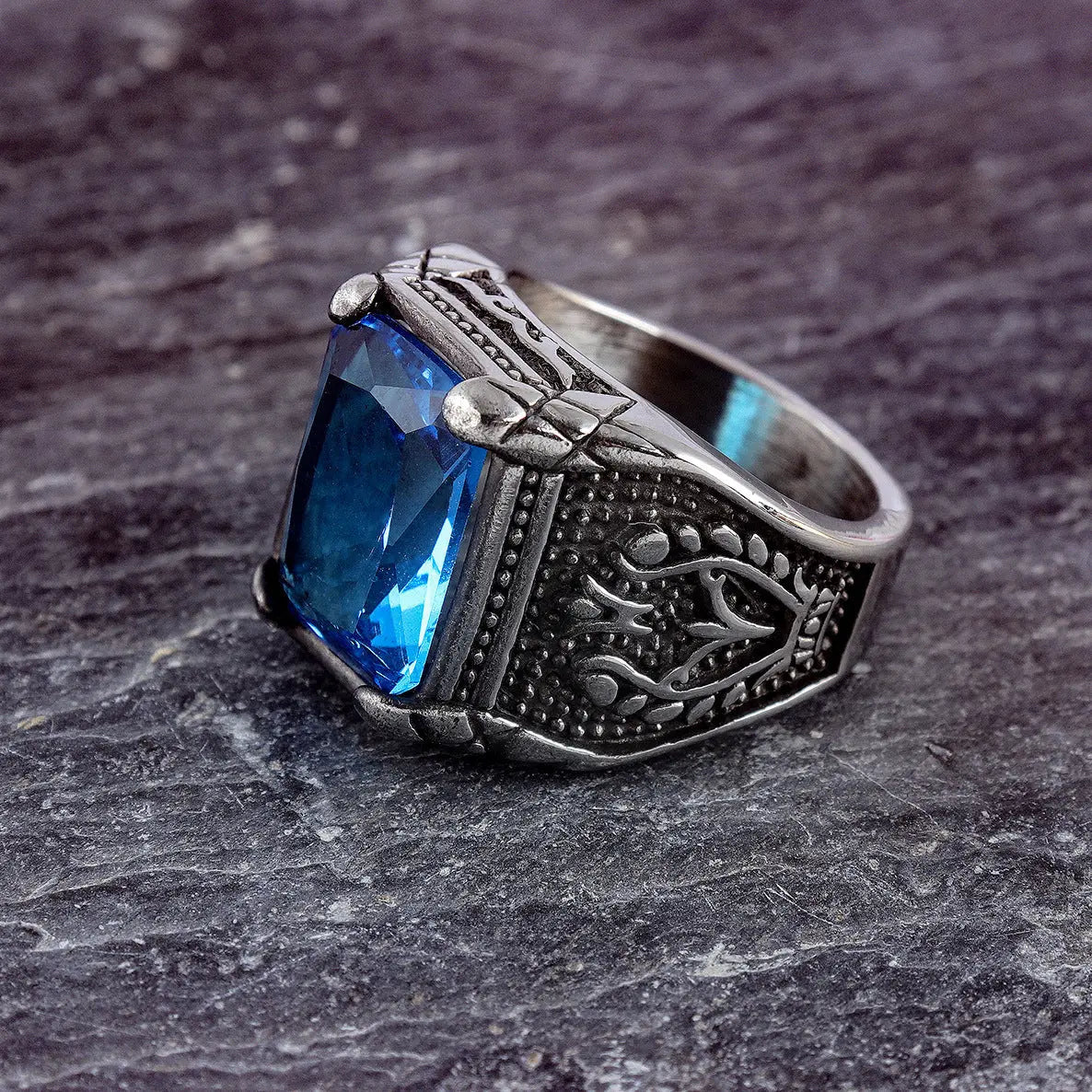 Gemstone Inlaid Eternal Flower Ring - Vrafi Jewelry