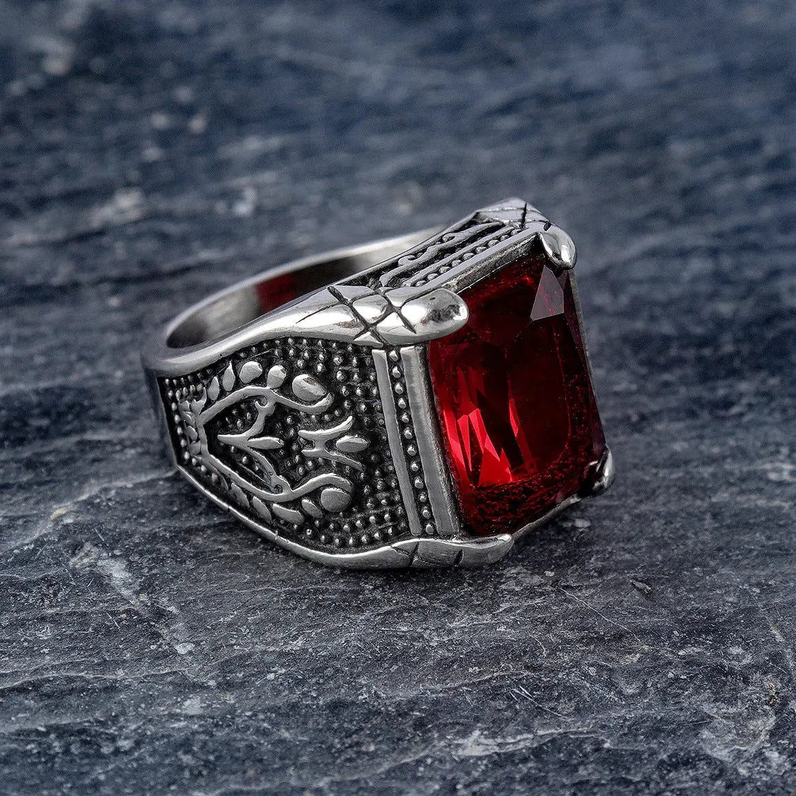 Gemstone Inlaid Eternal Flower Ring - Vrafi Jewelry