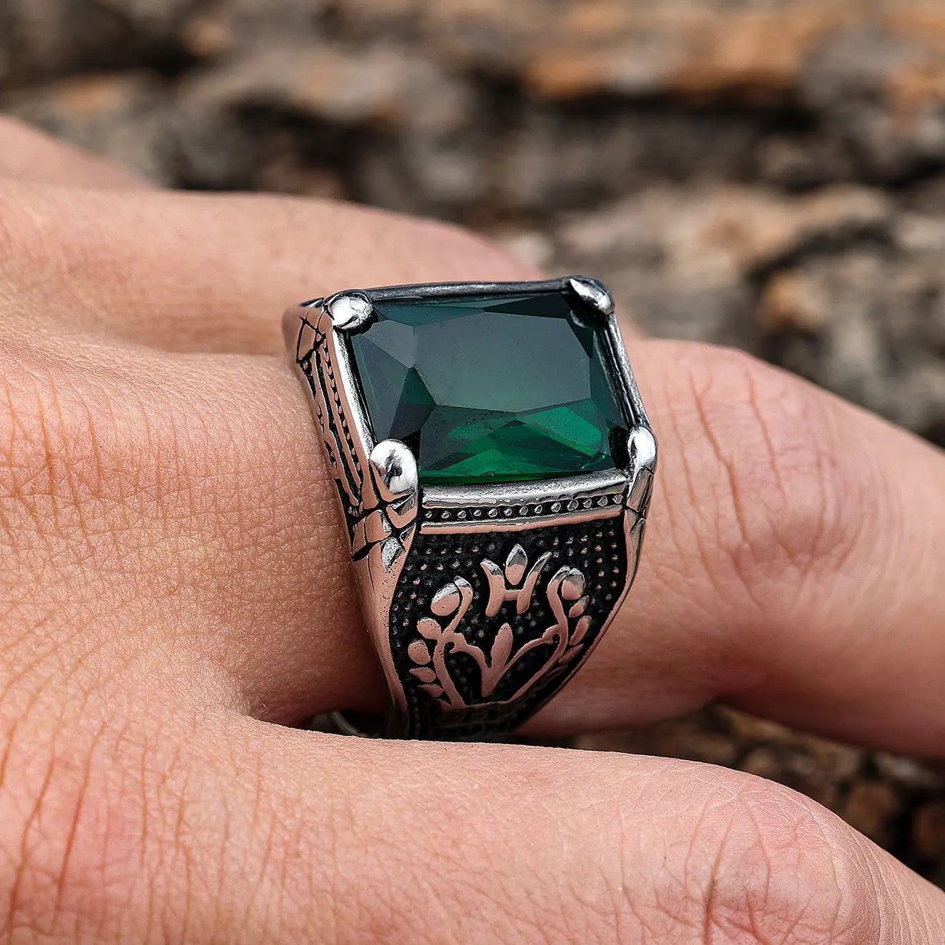 Gemstone Inlaid Eternal Flower Ring - Vrafi Jewelry