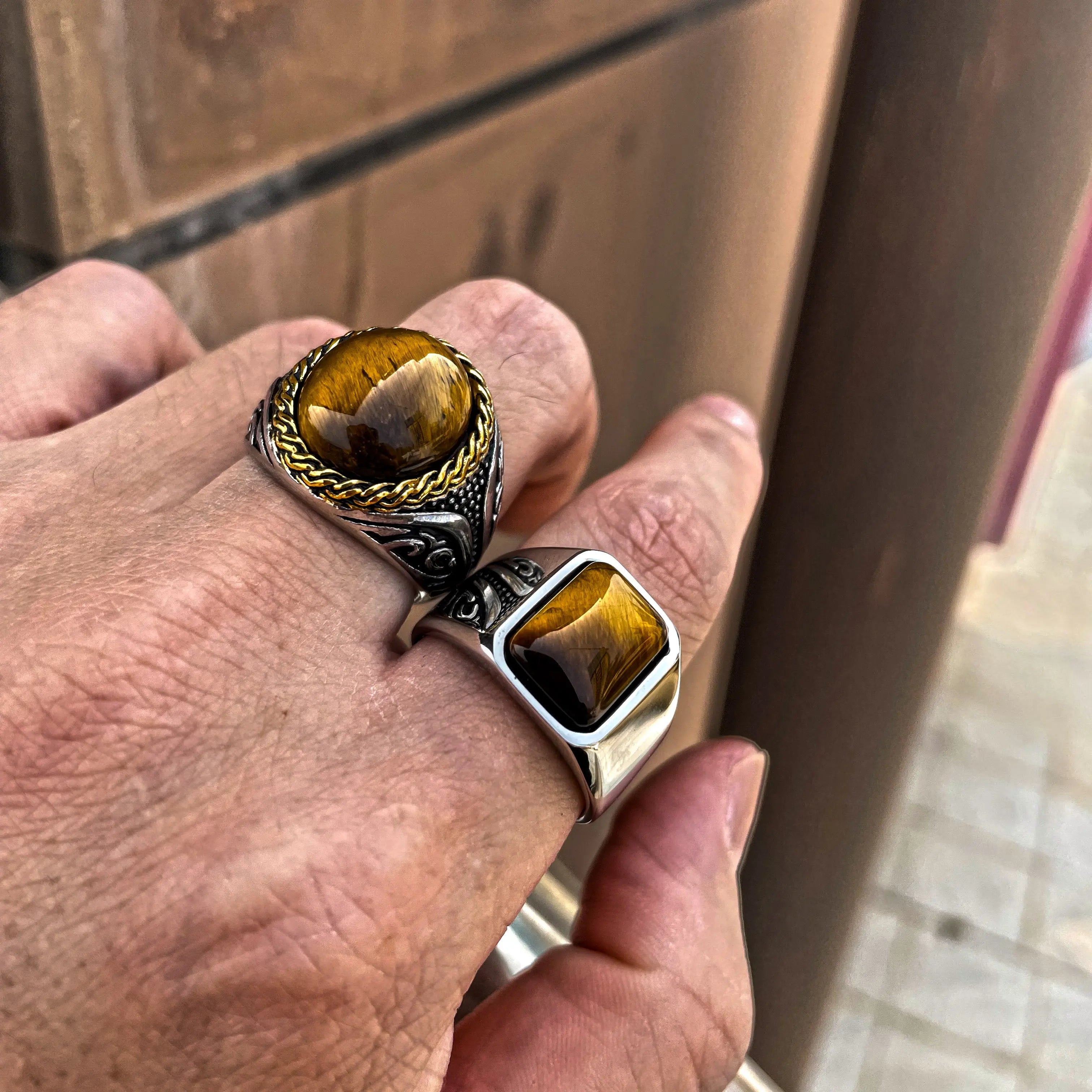 Golden Tiger-eye Stainless Steel Ring VRAFI