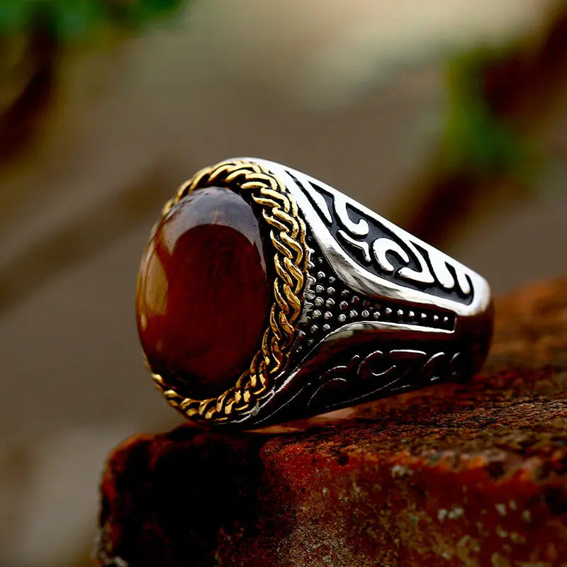 Golden Tiger-eye Stainless Steel Ring VRAFI