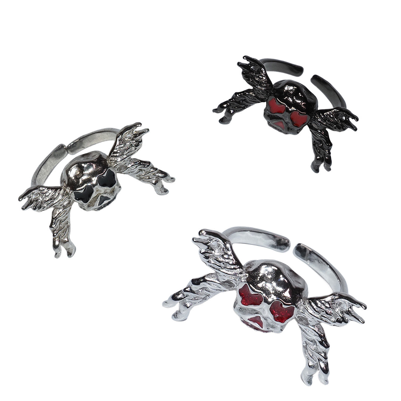 Gothic Gemstone Spider Open Ring