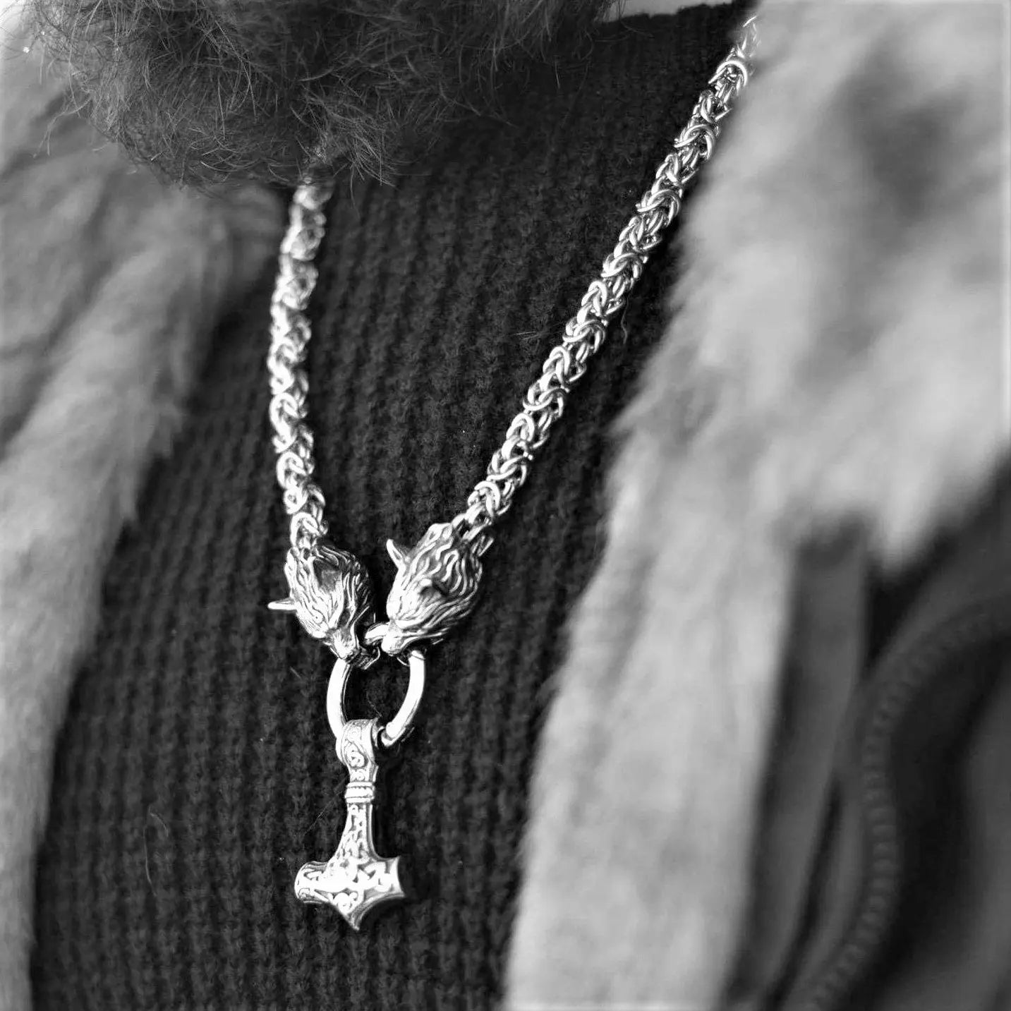 Hammer Stainless Steel King Necklace - Vrafi Jewelry