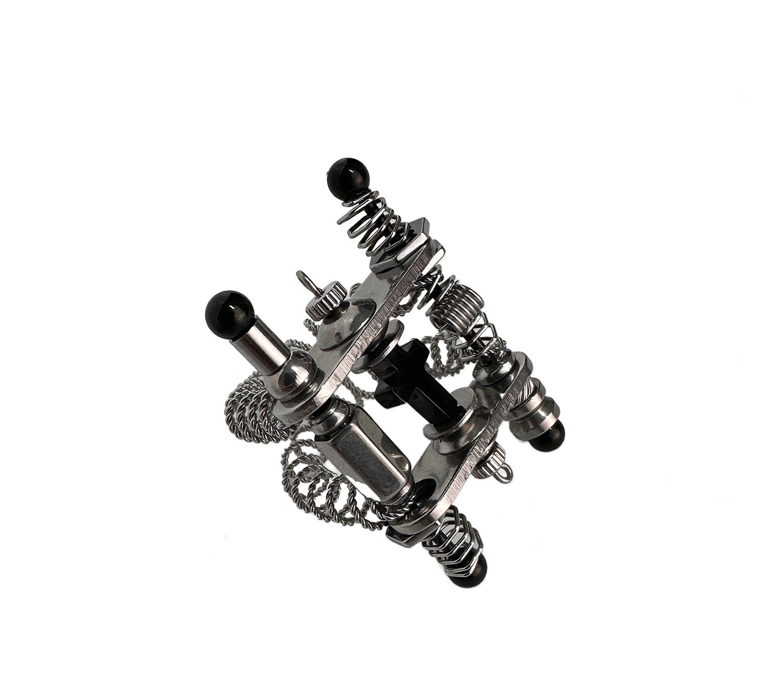 Handmade Cross Mechanical Spring Ring