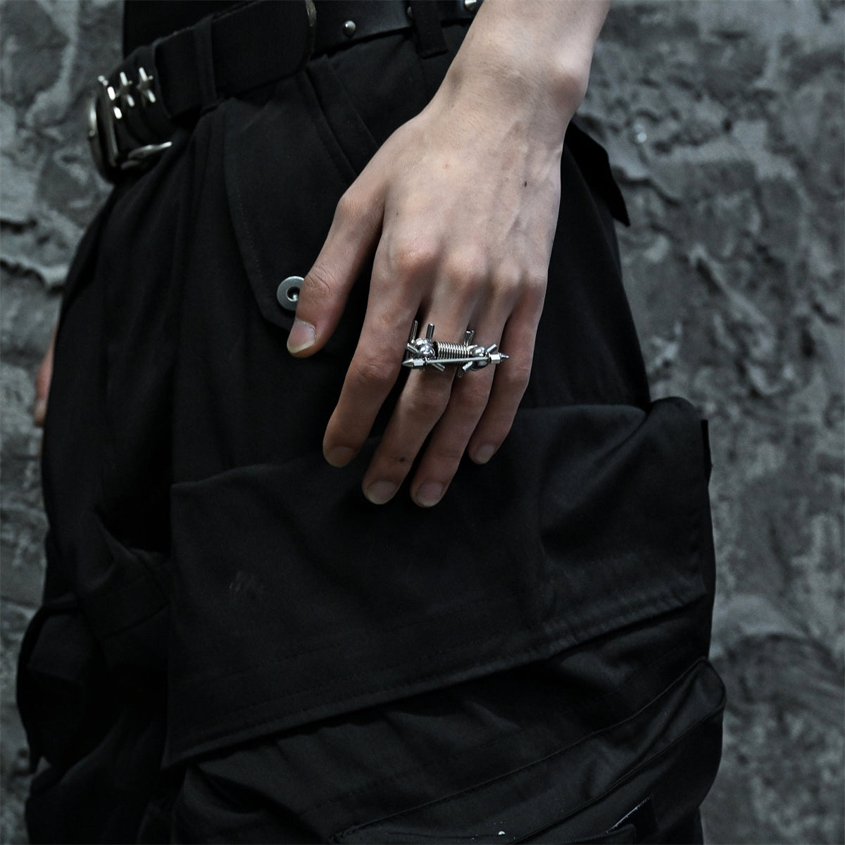 Hardcore Mechanical Style Open Ring