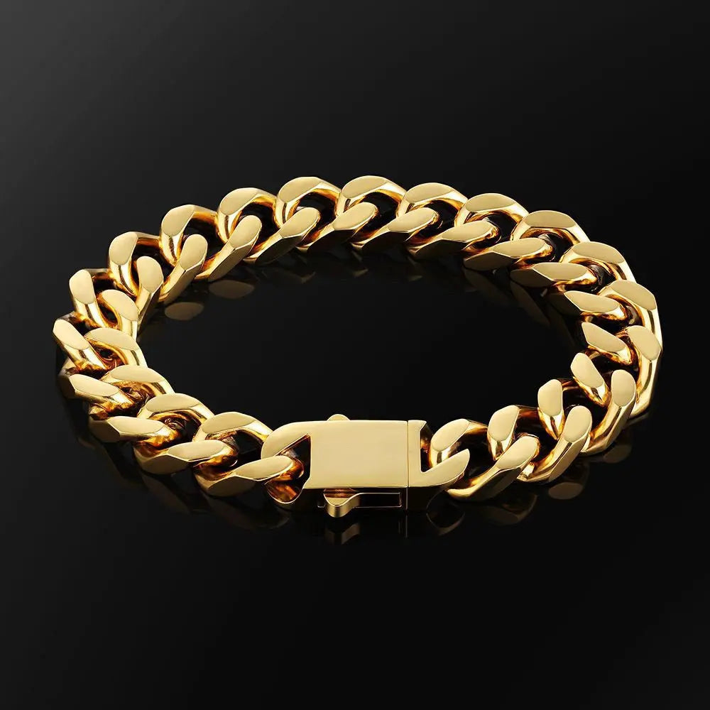 Heavy Miami Chain Shiny Stainless Steel Bracelet VRAFI