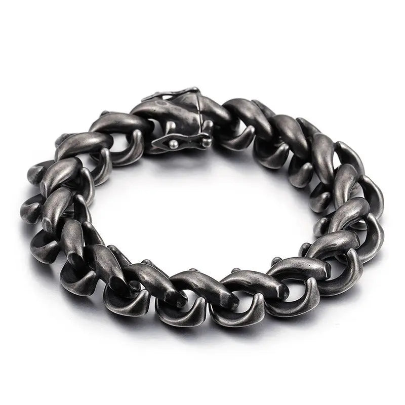 Heavy Spine Style Stainless Steel Bracelet VRAFI