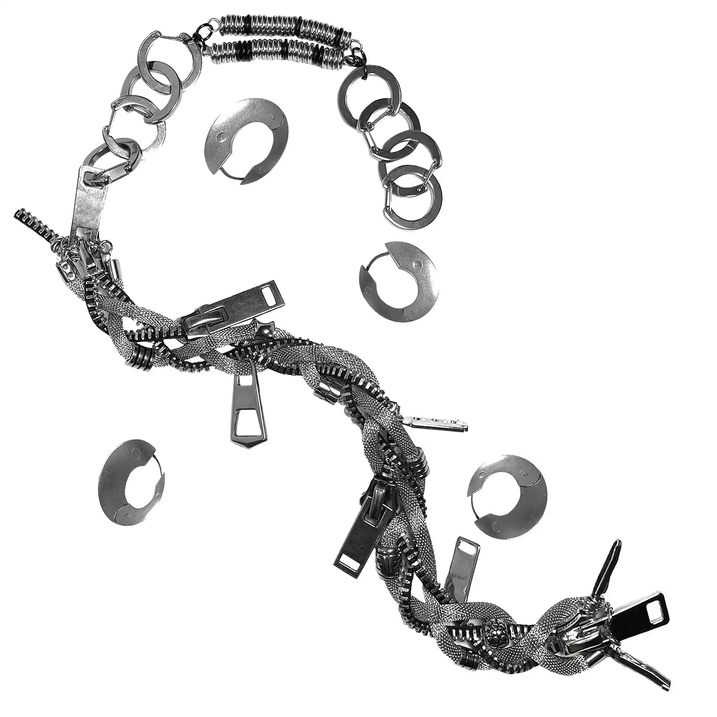 Heavy Metal Mechanical Style Futuristic Necklace