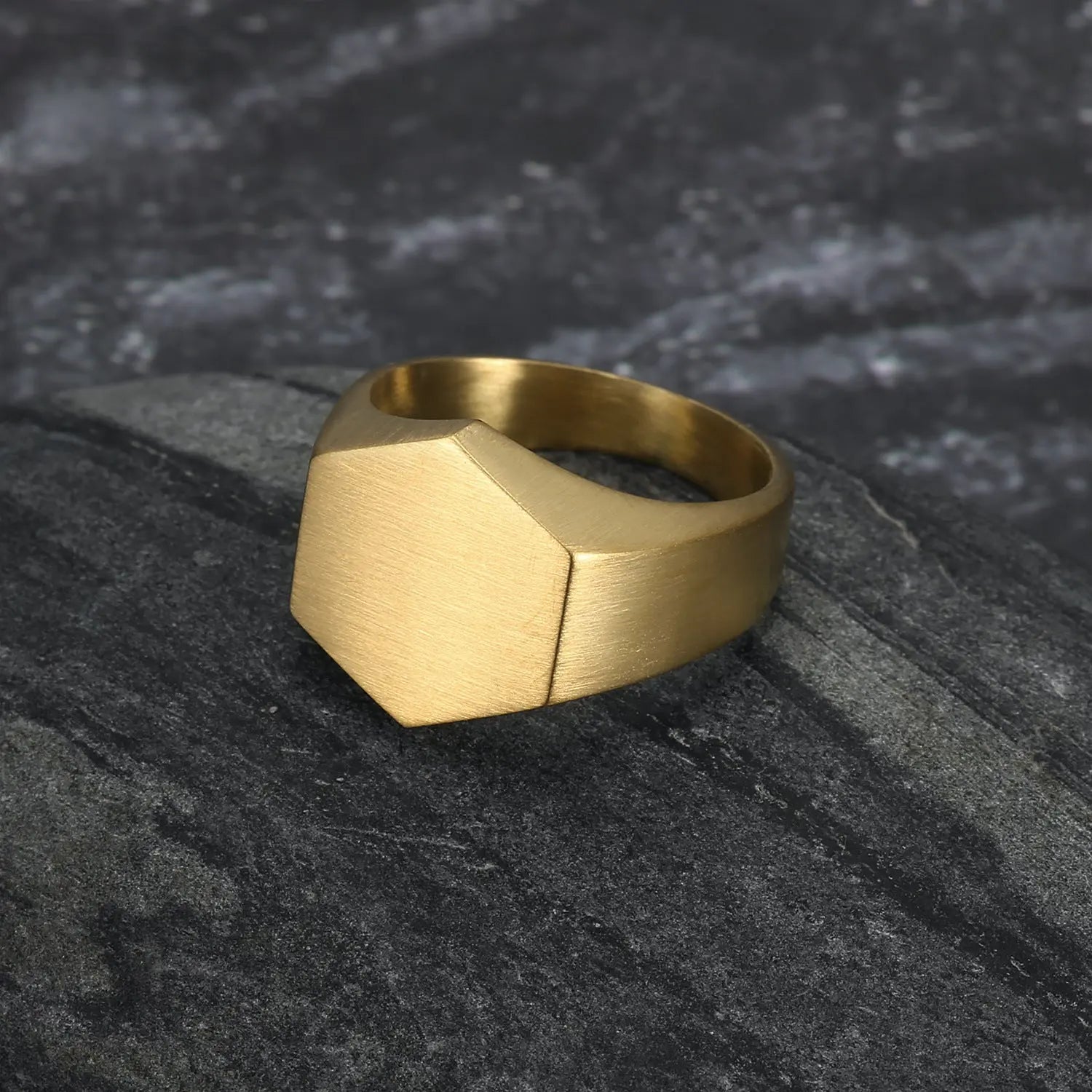 Hexagon Stainless Steel Ring - Vrafi Jewelry