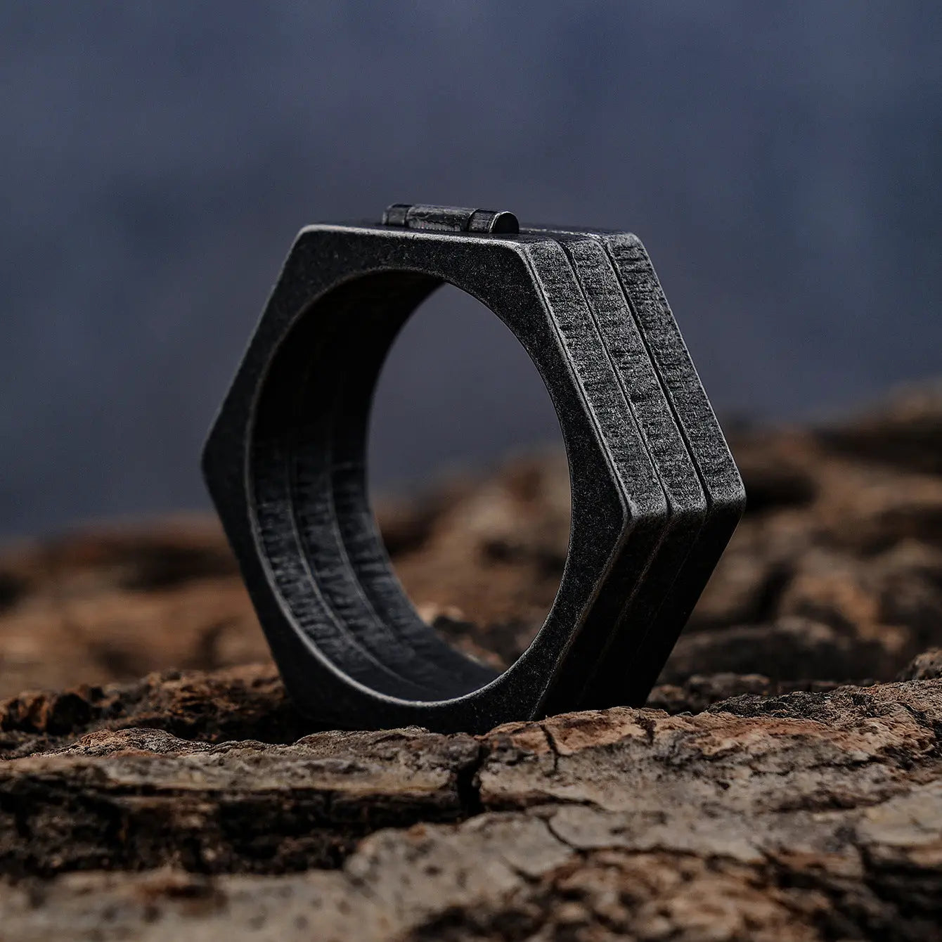 Hexagonal Brass knuckles Stainless Steel Ring - Vrafi Jewelry
