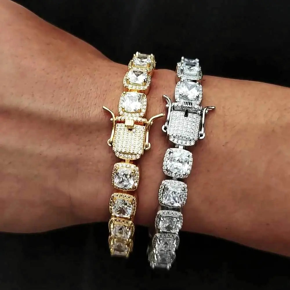 Hip Hop Square Zirconia Inlaid Chain Vrafi Jewelry