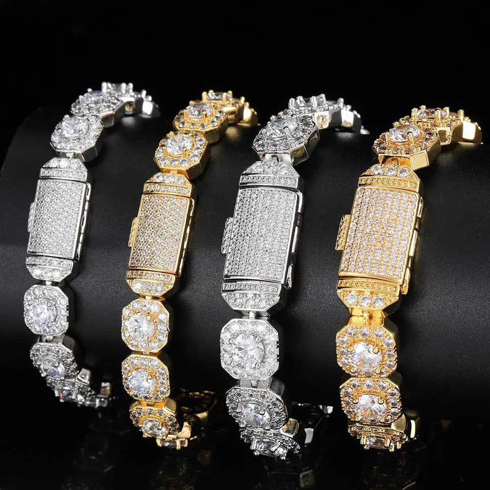 Hip Hop Square Zirconia Inlaid Chain-Silver VRAFI
