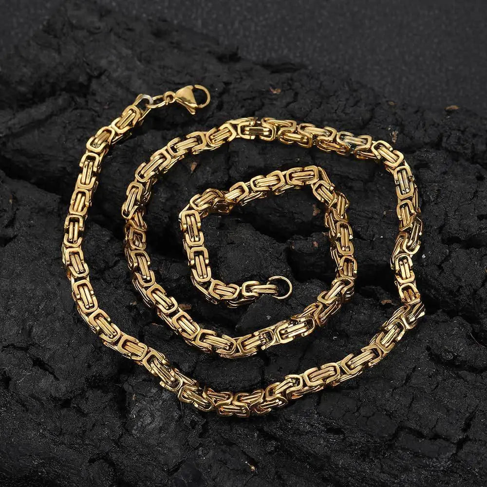 Hip Hop Stainless Steel Imperial Chain-Gold VRAFI