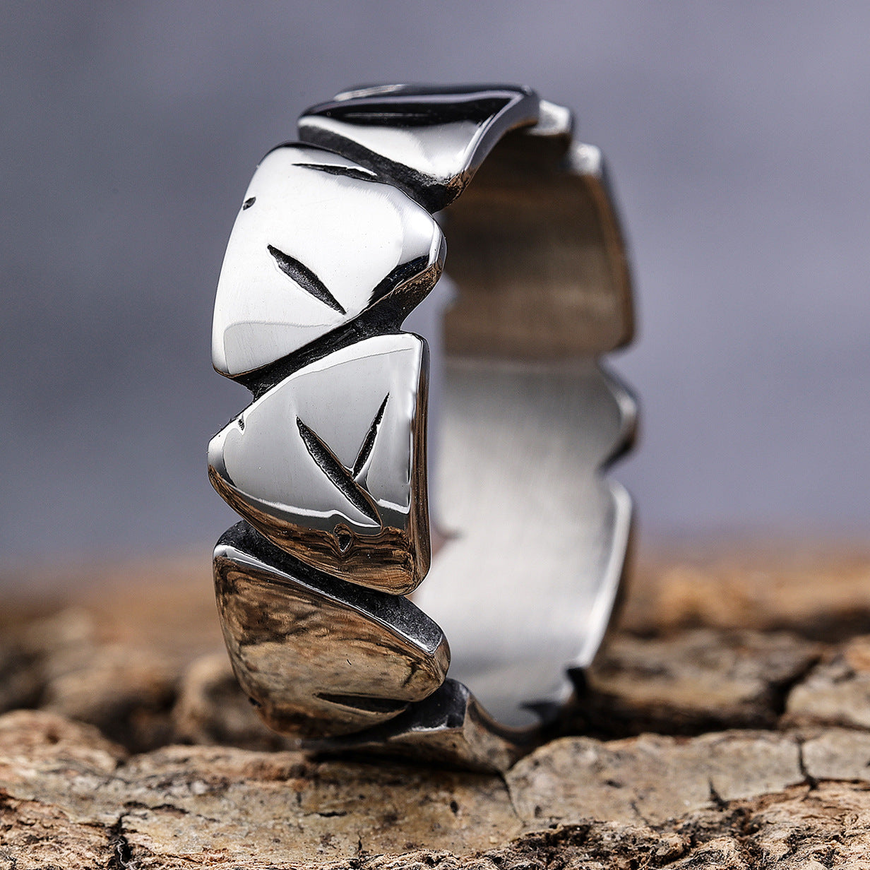 Hip Hop Wolf Paw Scratch Stainless Steel Ring-Vrafi Jewelry