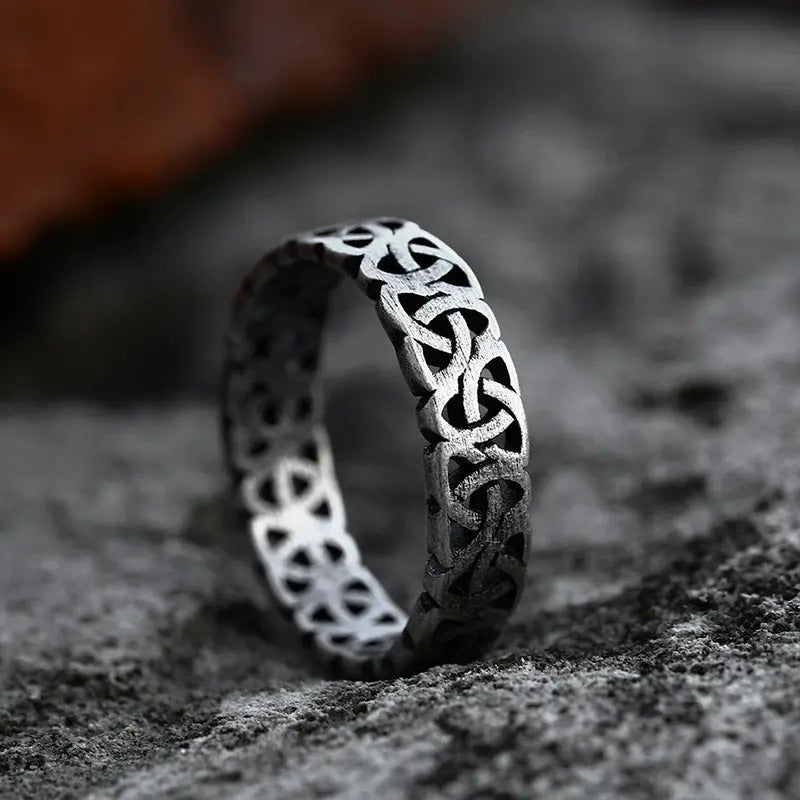 Hollow Celtic Knot Stainless Steel Ring - Vrafi Jewelry