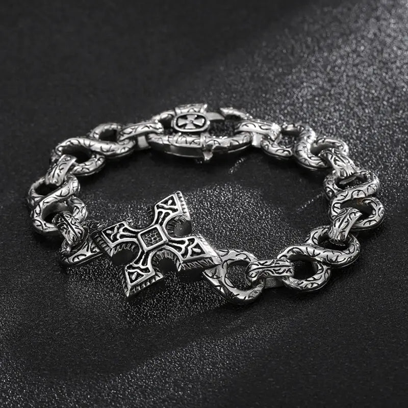 Infinity Chain Cross Stainless Steel Bracelet VRAFI