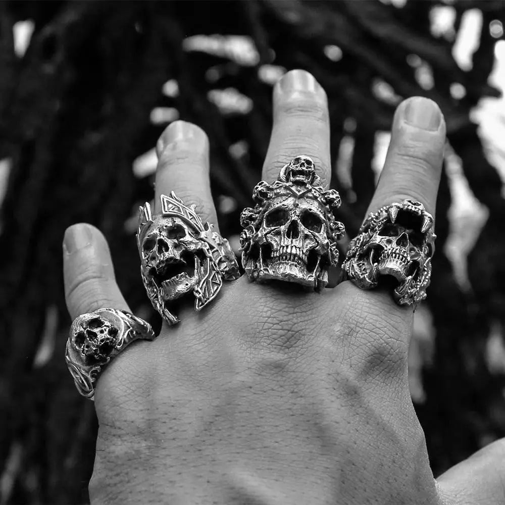 Jaguar Skull Stainless Steel Biker Ring - Vrafi Jewelry