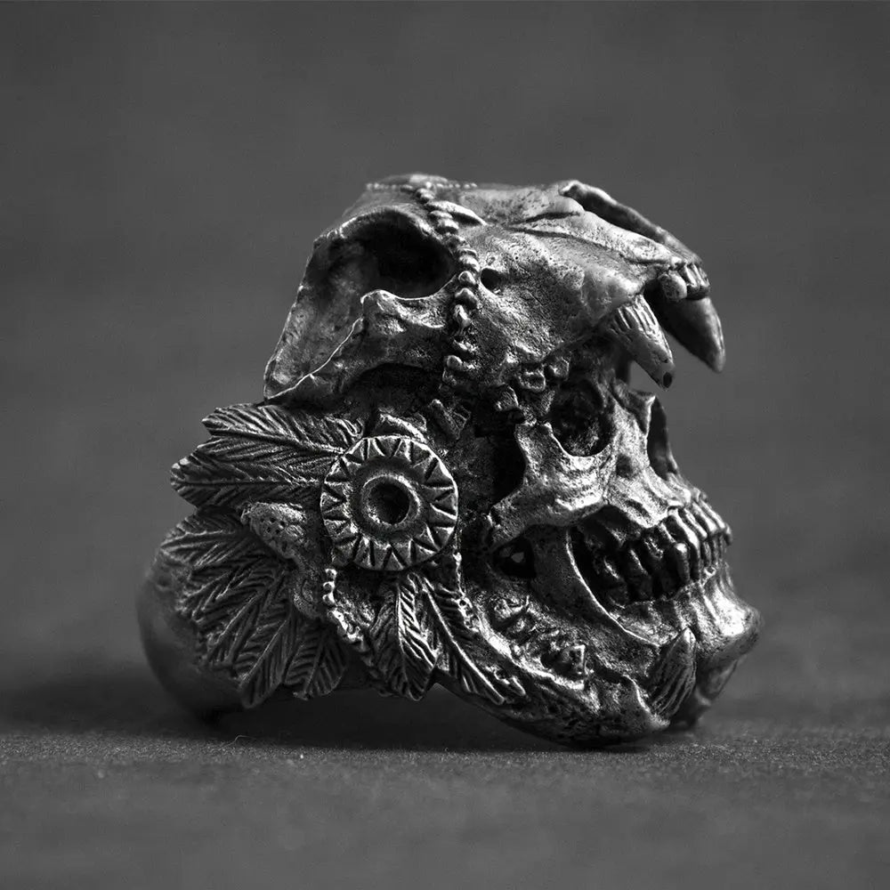 Jaguar Skull Stainless Steel Biker Ring - Vrafi Jewelry