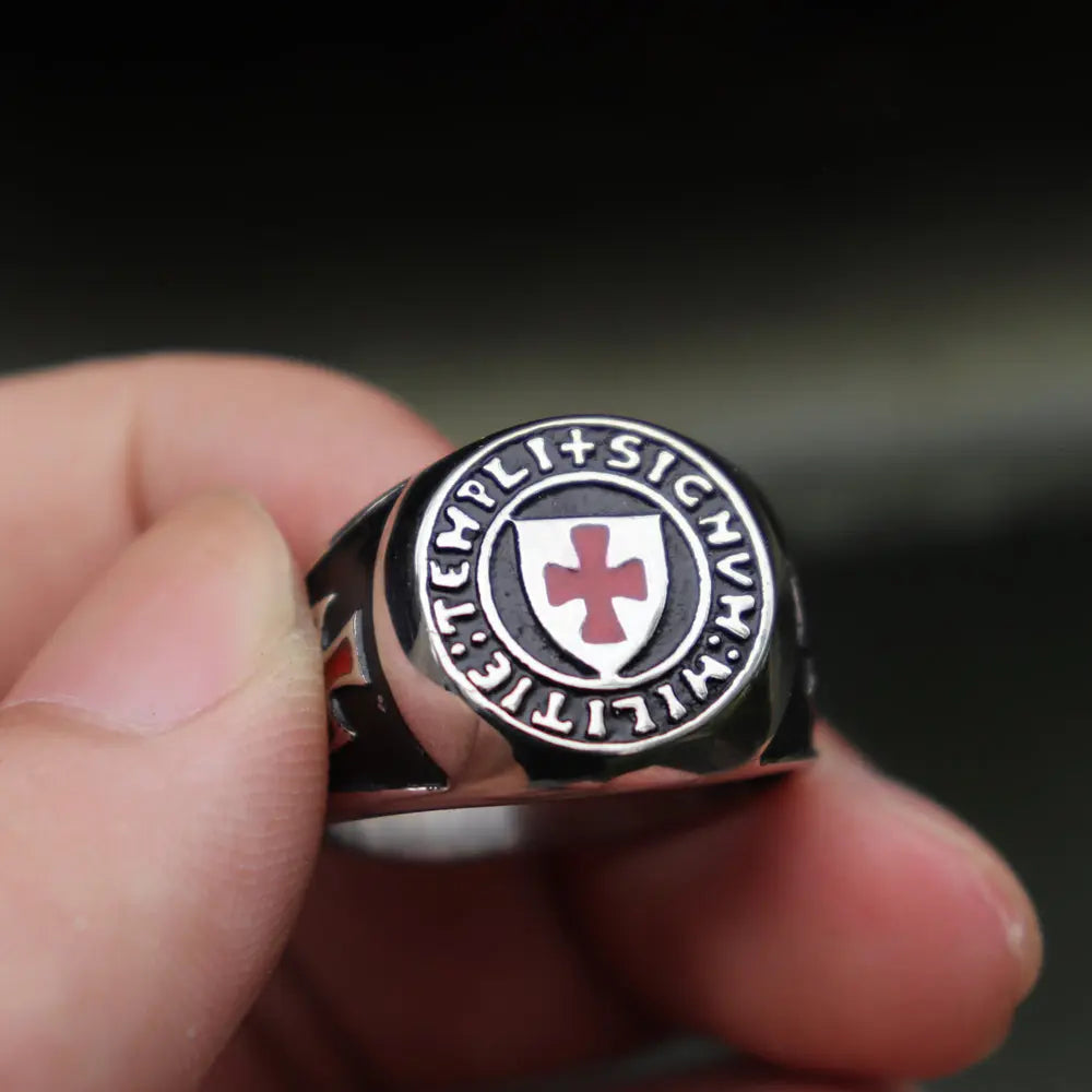 Knights Templar Cross Stainless Steel Ring - Vrafi Jewelry