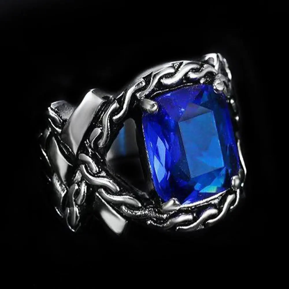 Knotted Stainless Steel Gemstone Ring - Vrafi Jewelry