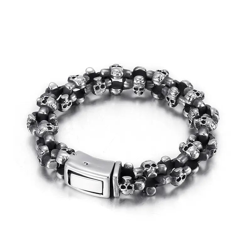 Linked Skulls Stainless Steel Bracelet VRAFI